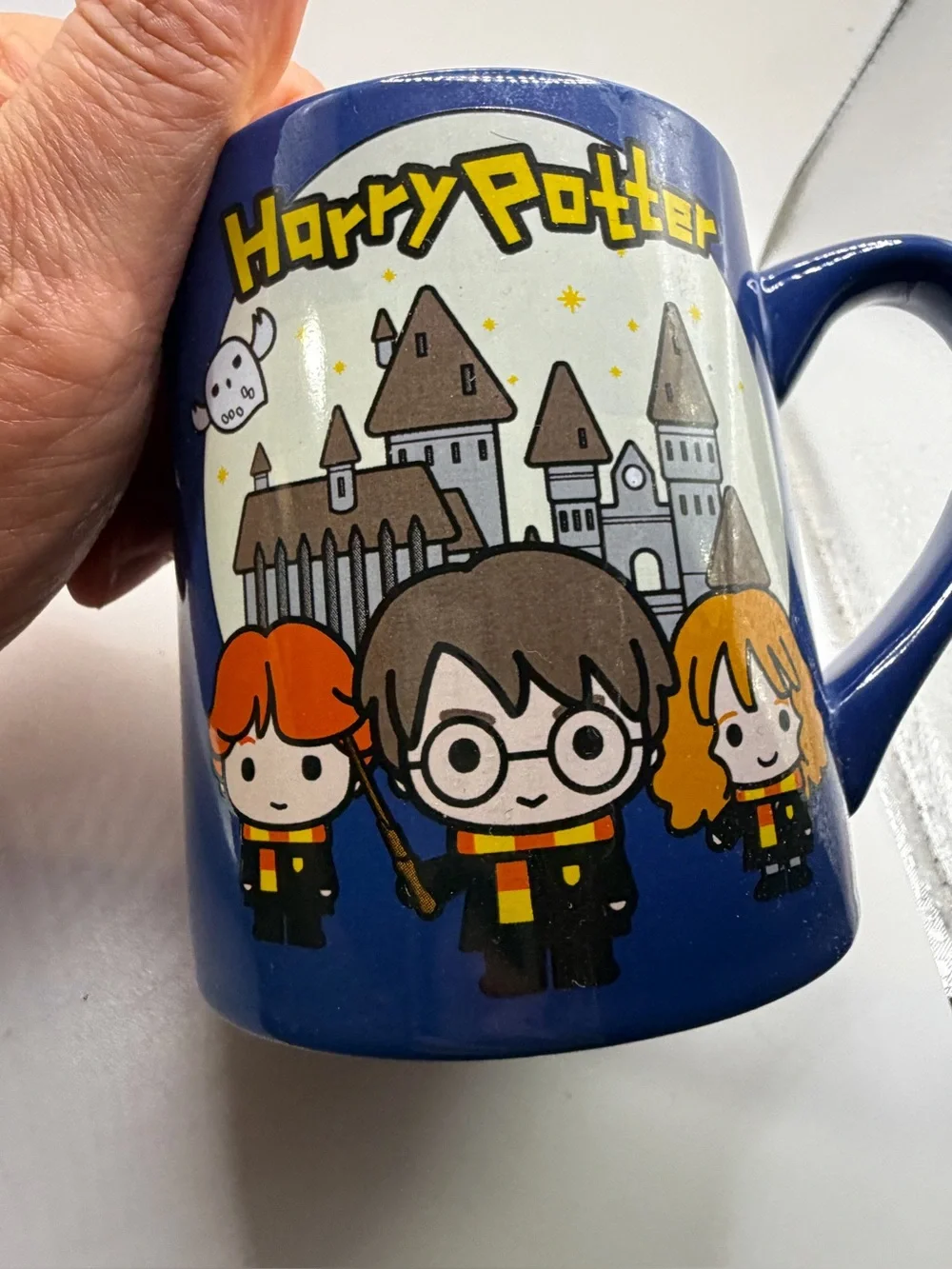 Warner Bros. Harry Potter Blue Ceramic Mug with Cartoon Trio